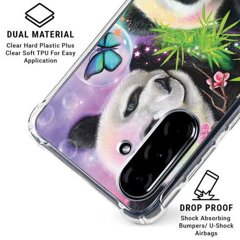 Rainbow Pandas with Butterflies by Sheena Pike Galaxy A36 5G Clear Case