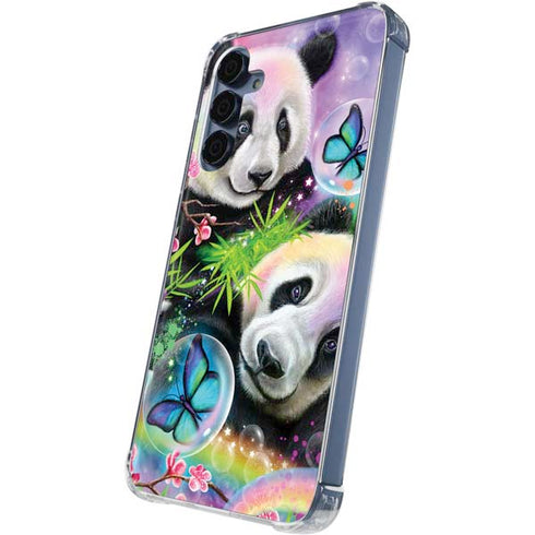 Rainbow Pandas with Butterflies by Sheena Pike Galaxy A55 5G Clear Case