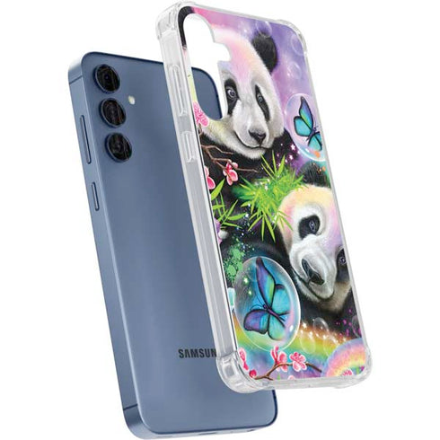 Rainbow Pandas with Butterflies by Sheena Pike Galaxy A55 5G Clear Case