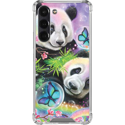 Rainbow Pandas with Butterflies by Sheena Pike Galaxy S24 FE Clear Case