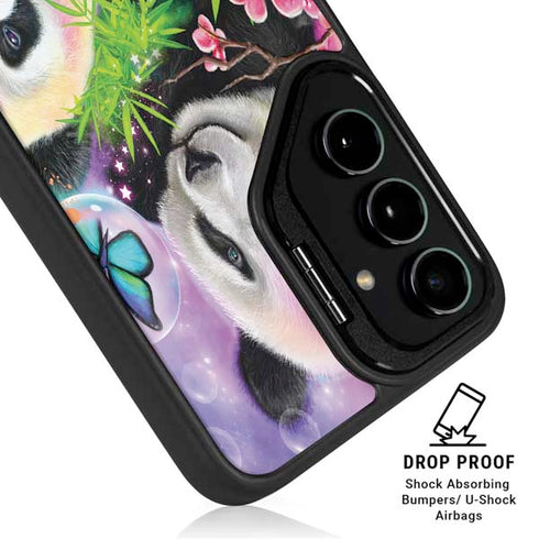 Rainbow Pandas with Butterflies by Sheena Pike Galaxy S24 Kickstand Case