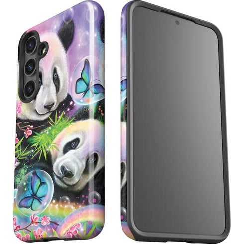 Rainbow Pandas with Butterflies by Sheena Pike Galaxy S25 Plus Impact Case
