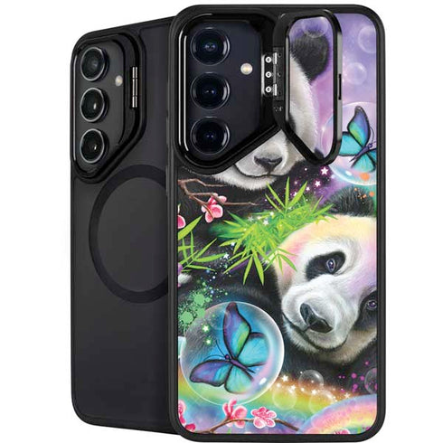 Rainbow Pandas with Butterflies by Sheena Pike Galaxy S25 Plus Kickstand Case