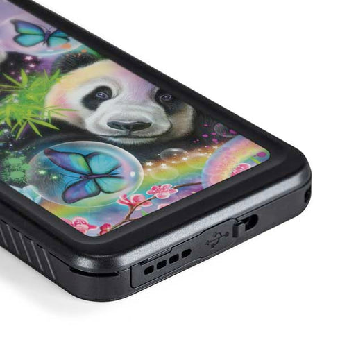 Rainbow Pandas with Butterflies by Sheena Pike Galaxy S24 Plus Waterproof Case