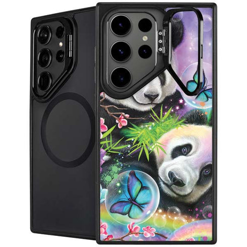 Rainbow Pandas with Butterflies by Sheena Pike Galaxy S25 Ultra Kickstand Case