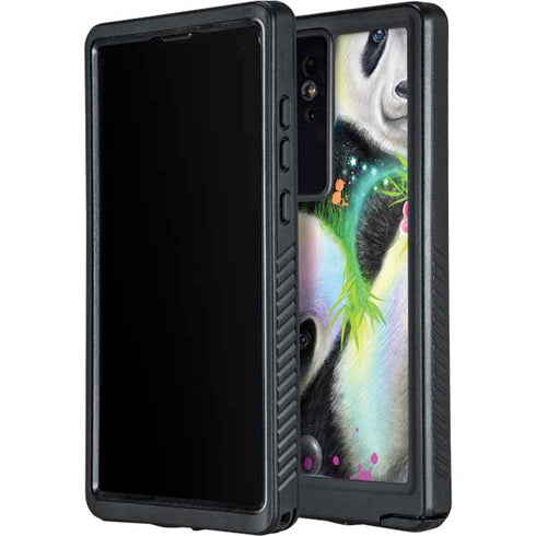 Rainbow Pandas with Butterflies by Sheena Pike Galaxy S24 Ultra Waterproof Case