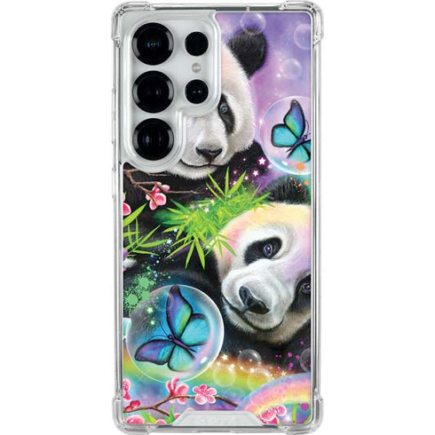 Rainbow Pandas with Butterflies by Sheena Pike Galaxy S25 Ultra Clear Case