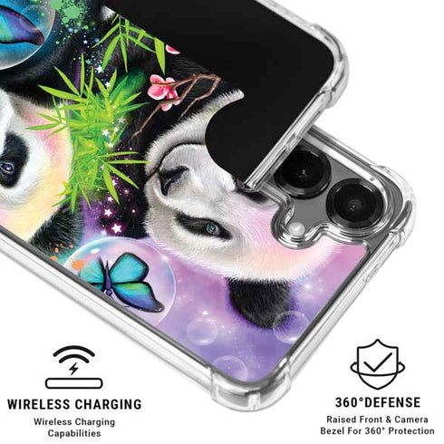 Rainbow Pandas with Butterflies by Sheena Pike Galaxy S26 Plus Clear Case