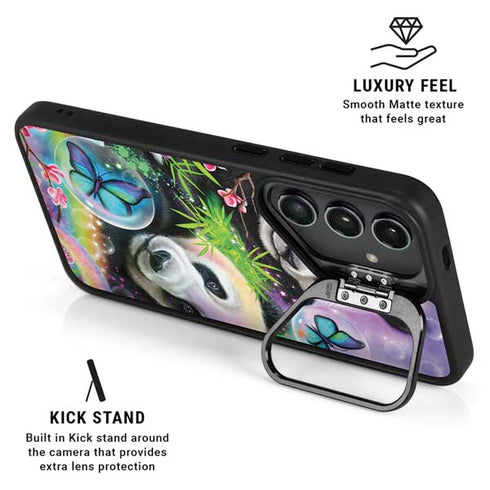 Rainbow Pandas with Butterflies by Sheena Pike Galaxy S26 Plus Kickstand Case
