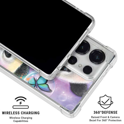 Rainbow Pandas with Butterflies by Sheena Pike Galaxy S26 Ultra Clear Case