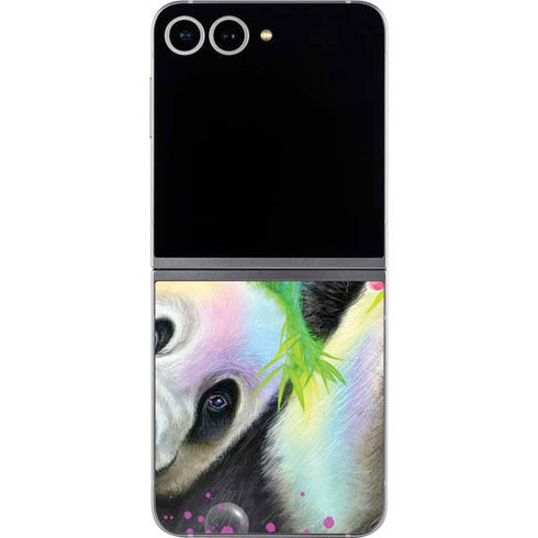 Rainbow Pandas with Butterflies by Sheena Pike Galaxy Z Flip6 Skin