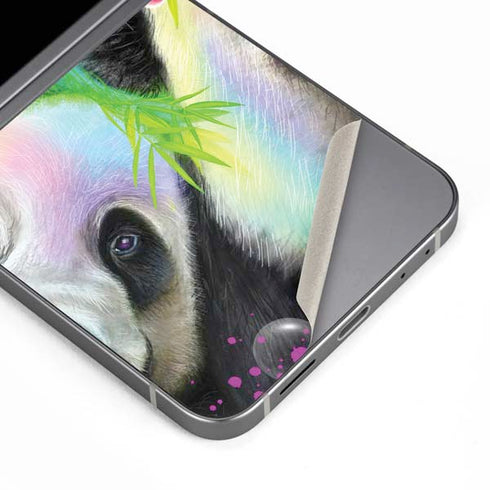Rainbow Pandas with Butterflies by Sheena Pike Galaxy Z Flip6 Skin