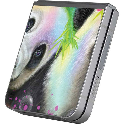Rainbow Pandas with Butterflies by Sheena Pike Galaxy Z Flip6 Skin