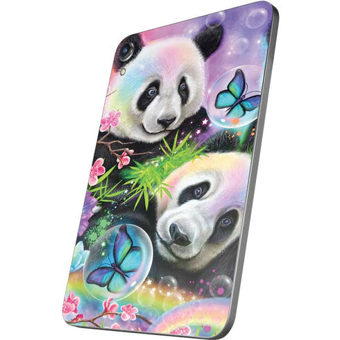Rainbow Pandas with Butterflies by Sheena Pike Apple iPad Mini Skin