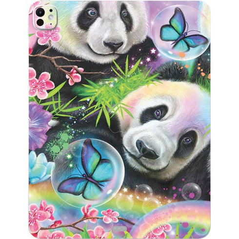 Rainbow Pandas with Butterflies by Sheena Pike iPad Pro 13in M4 (2024) Skin