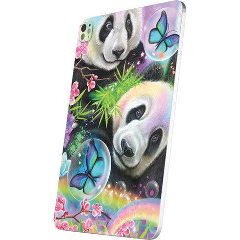 Rainbow Pandas with Butterflies by Sheena Pike iPad Pro 13in M4 (2024) Skin