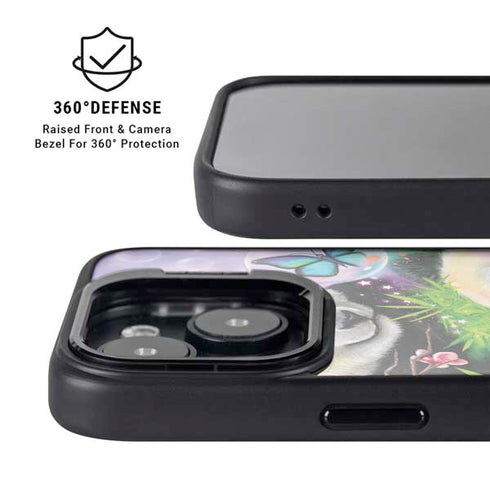 Rainbow Pandas with Butterflies by Sheena Pike iPhone 15 Plus Kickstand Case