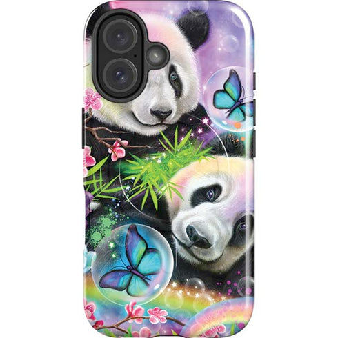 Rainbow Pandas with Butterflies by Sheena Pike iPhone 16 Magsafe Impact Case