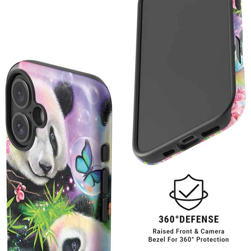 Rainbow Pandas with Butterflies by Sheena Pike iPhone 16 Magsafe Impact Case