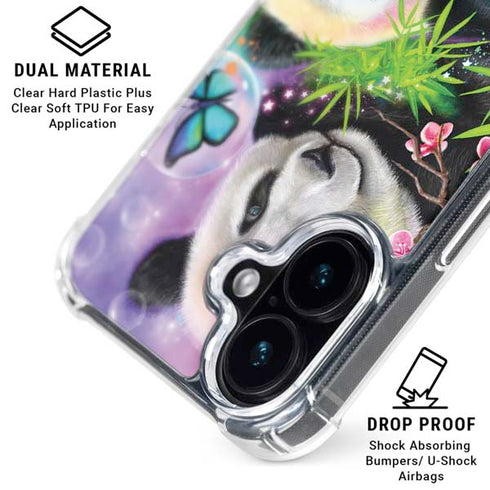 Rainbow Pandas with Butterflies by Sheena Pike iPhone 16 Plus Clear Case