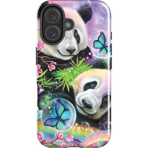 Rainbow Pandas with Butterflies by Sheena Pike iPhone 16 Plus Impact Case