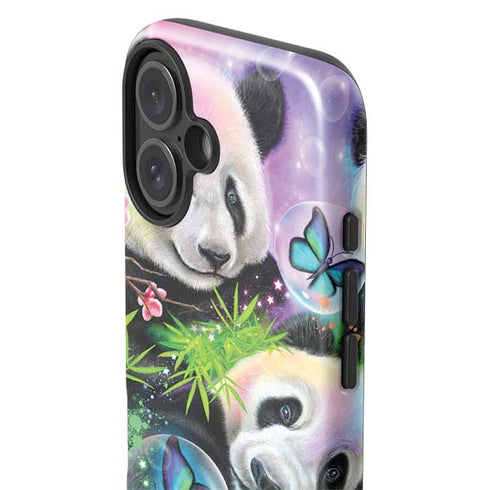 Rainbow Pandas with Butterflies by Sheena Pike iPhone 16 Plus Impact Case
