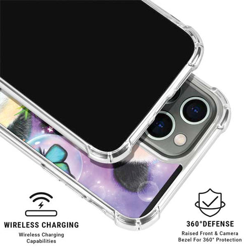 Rainbow Pandas with Butterflies by Sheena Pike iPhone 16 Pro Clear Case