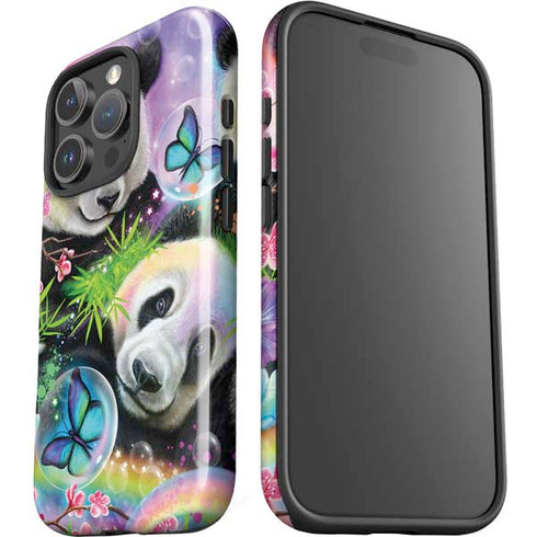Rainbow Pandas with Butterflies by Sheena Pike iPhone 16 Pro Impact Case