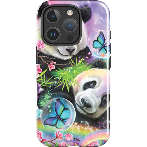 Rainbow Pandas with Butterflies by Sheena Pike iPhone 16 Pro Max Impact Case