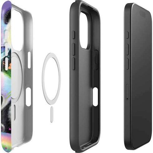 Rainbow Pandas with Butterflies by Sheena Pike iPhone 16 Pro Max Magsafe Impact Case