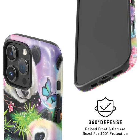 Rainbow Pandas with Butterflies by Sheena Pike iPhone 16 Pro Max Magsafe Impact Case