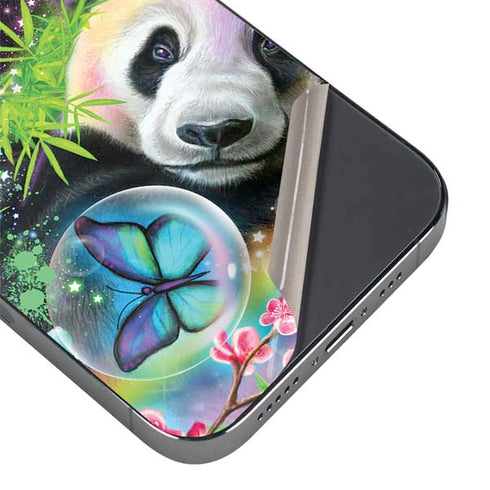 Rainbow Pandas with Butterflies by Sheena Pike iPhone 16 Pro Max Skin