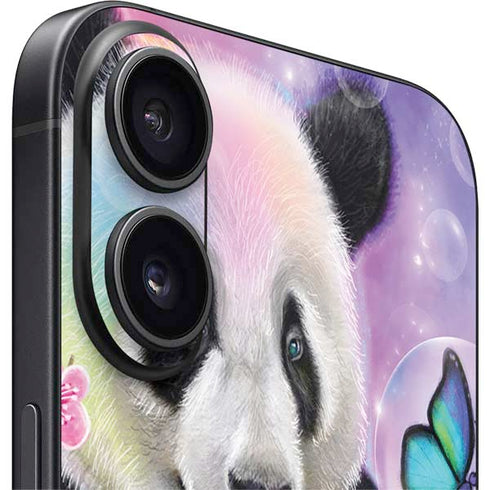 Rainbow Pandas with Butterflies by Sheena Pike iPhone 16 Skin