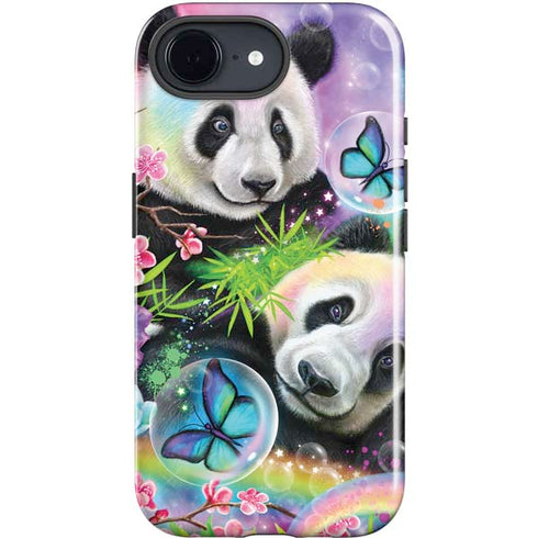 Rainbow Pandas with Butterflies by Sheena Pike iPhone 16e Impact Case