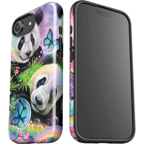 Rainbow Pandas with Butterflies by Sheena Pike iPhone 16e Impact Case