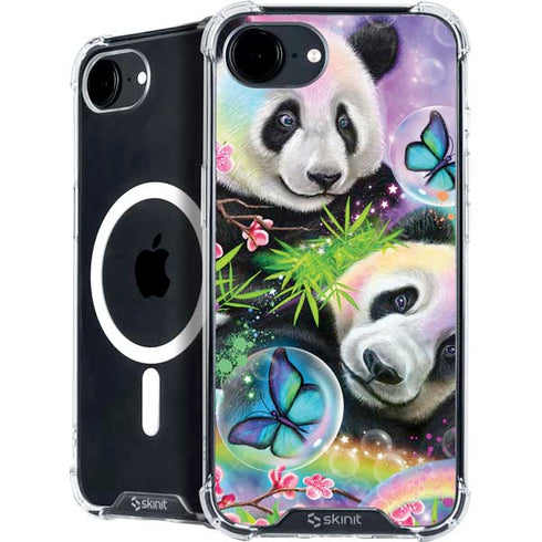 Rainbow Pandas with Butterflies by Sheena Pike iPhone 16e MagSafe Case