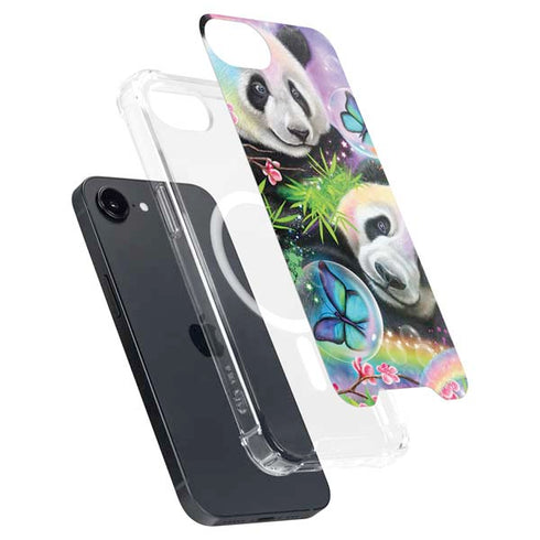 Rainbow Pandas with Butterflies by Sheena Pike iPhone 16e MagSafe Case