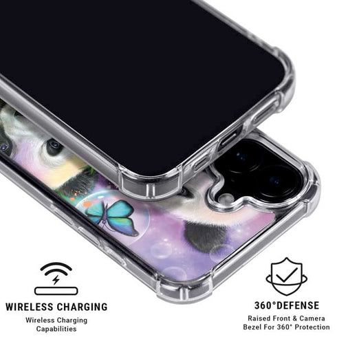 Rainbow Pandas with Butterflies by Sheena Pike iPhone 17 Clear Case