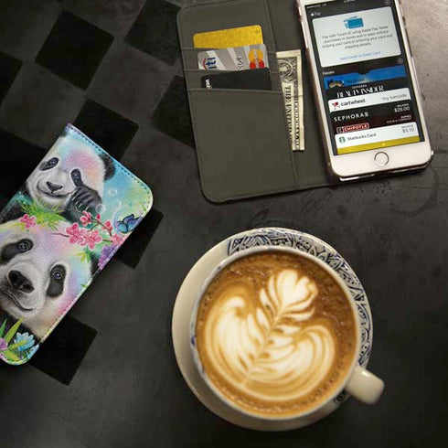 Rainbow Pandas with Butterflies by Sheena Pike iPhone 7 Folio Case