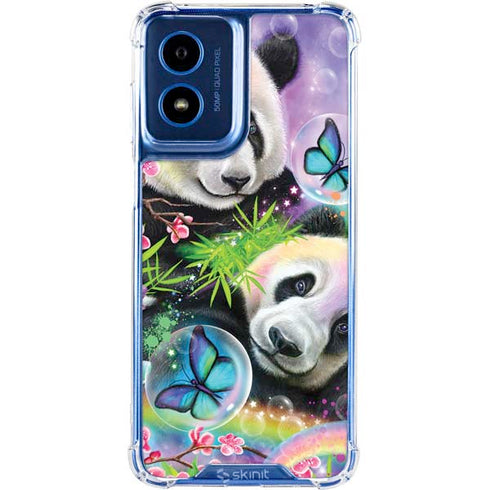 Rainbow Pandas with Butterflies by Sheena Pike Moto G 5G (2024) Clear Case