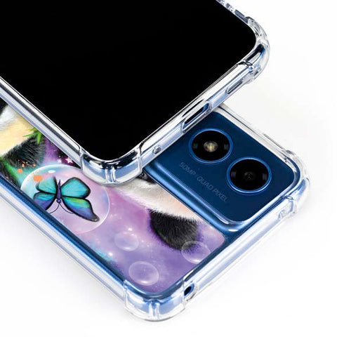 Rainbow Pandas with Butterflies by Sheena Pike Moto G 5G (2024) Clear Case