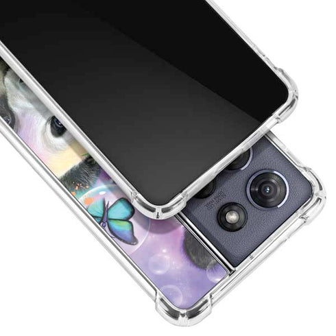 Rainbow Pandas with Butterflies by Sheena Pike Moto G Play 5G (2025) Clear Case