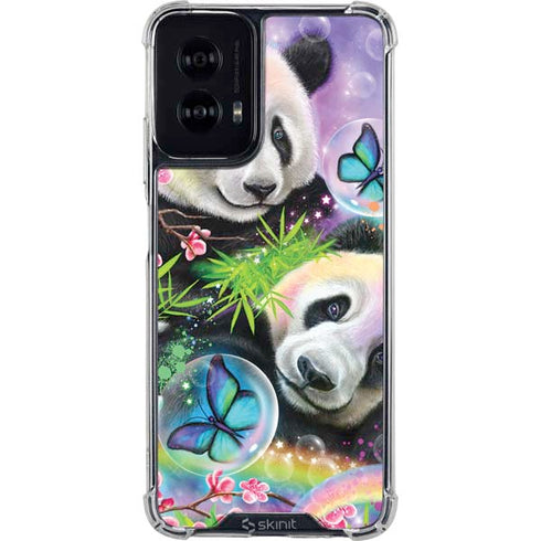 Rainbow Pandas with Butterflies by Sheena Pike Moto G Power 5G (2024) Clear Case