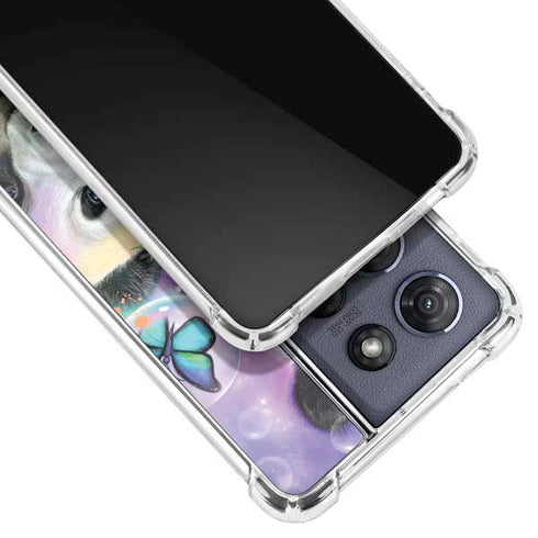 Rainbow Pandas with Butterflies by Sheena Pike Moto G Power 5G (2025) Clear Case