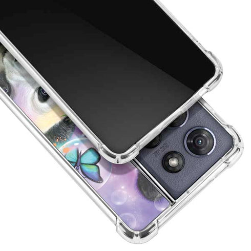 Rainbow Pandas with Butterflies by Sheena Pike Moto G Stylus 5G (2025) Clear Case