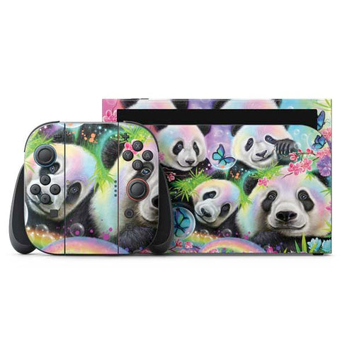 Rainbow Pandas with Butterflies by Sheena Pike Nintendo Switch 2 (2025) with Joy-Con Skin