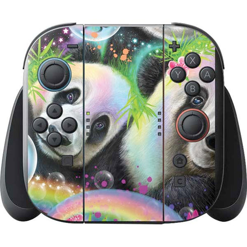 Rainbow Pandas with Butterflies by Sheena Pike Nintendo Switch 2 (2025) with Joy-Con Skin