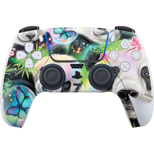 Rainbow Pandas with Butterflies by Sheena Pike PS5 Pro Disk Bundle Skin