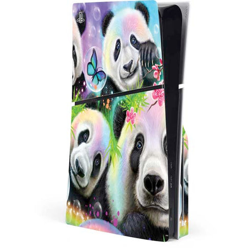 Rainbow Pandas with Butterflies by Sheena Pike PlayStation PS5 Skins