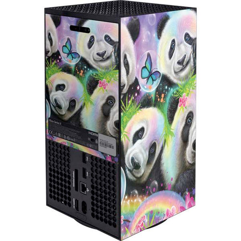 Rainbow Pandas with Butterflies by Sheena Pike Xbox Series X Bundle Skin